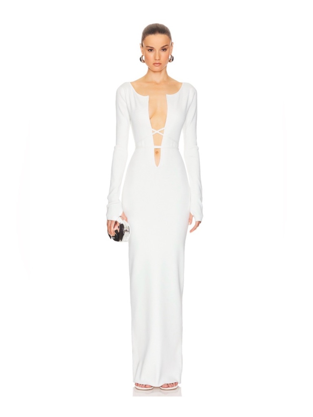 Helsa Niall Deep V Neck Dress